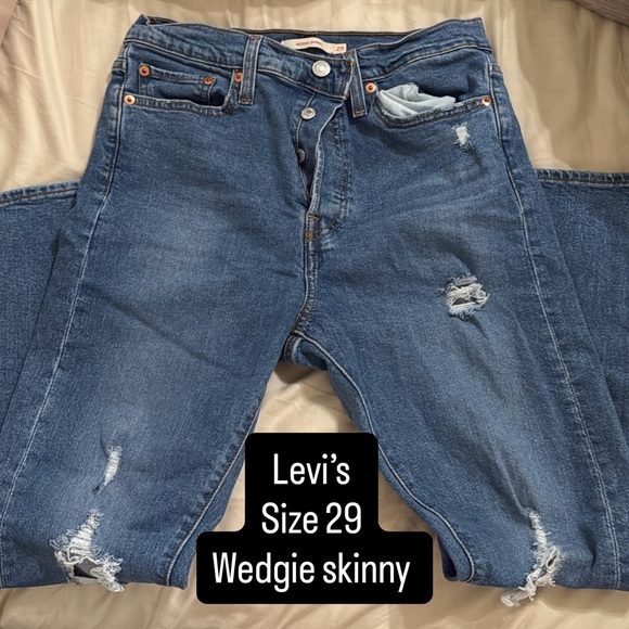 Levi's Denim - Levi's Distressed Skinny Jeans in Medium Blue